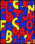 Bold Alphabet Collage Red Blue Yellow Rug