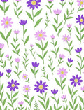 Purple Pink Garden Flower Meadow Rug