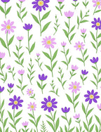 Purple Pink Garden Flower Meadow Rug