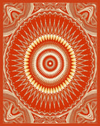 Crimson Sunburst Psychedelic Medallion Rug