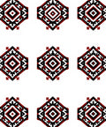 Tribal Red Black Geometric Medallion Rug