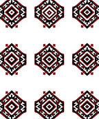 Tribal Red Black Geometric Medallion Rug