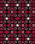 Red Floral Geometric Repeating Pattern Rug