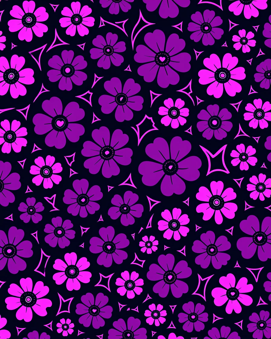 Vibrant Purple Floral Explosion Rug