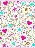 Playful Alphabet Heart Star Rug