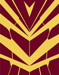 Bold Red Yellow Geometric Rays Rug