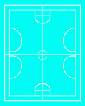 Turquoise Court Lines Geometric Rug