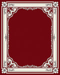 Burgundy And Cream Scroll Border Rug