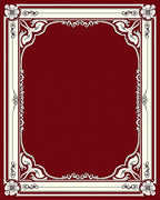 Burgundy And Cream Scroll Border Rug