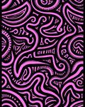 Hot Pink Abstract Swirl Tribal Design Rug
