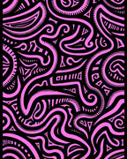 Hot Pink Abstract Swirl Tribal Design Rug