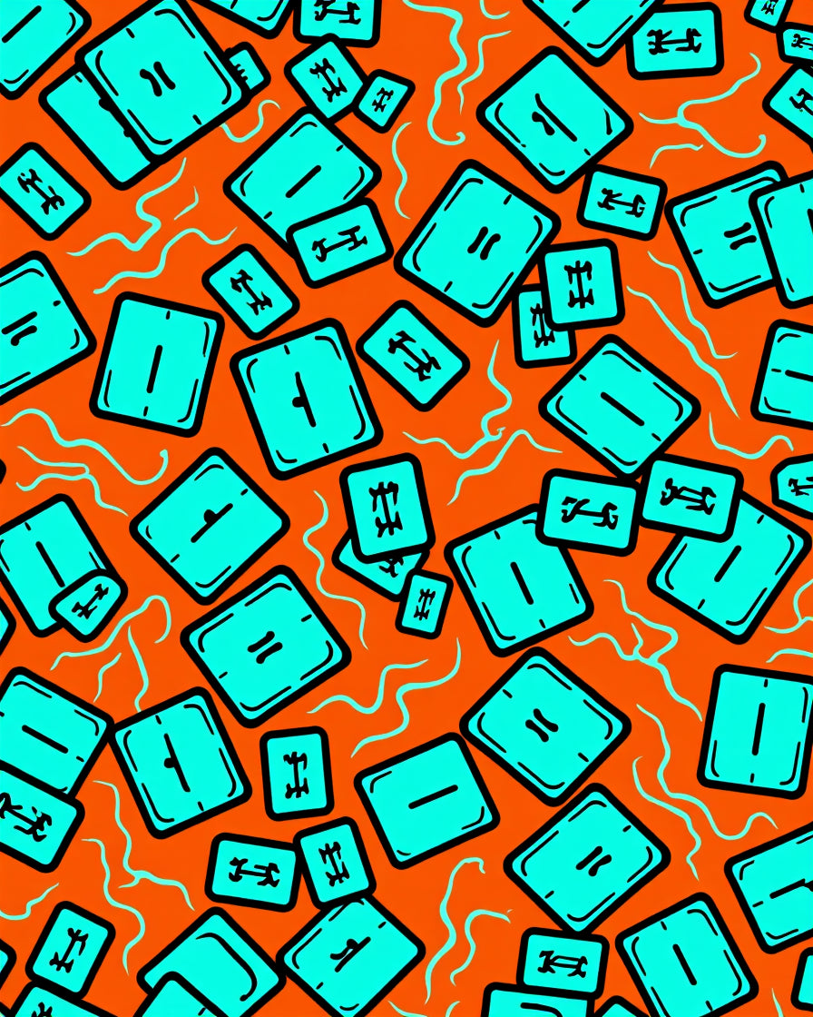 Bright Teal Geometric Square Scatter Rug