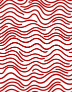 Bold Crimson Wavy Lines Rug