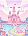 Dreamy Pink Castle Rainbow Pathway Rug