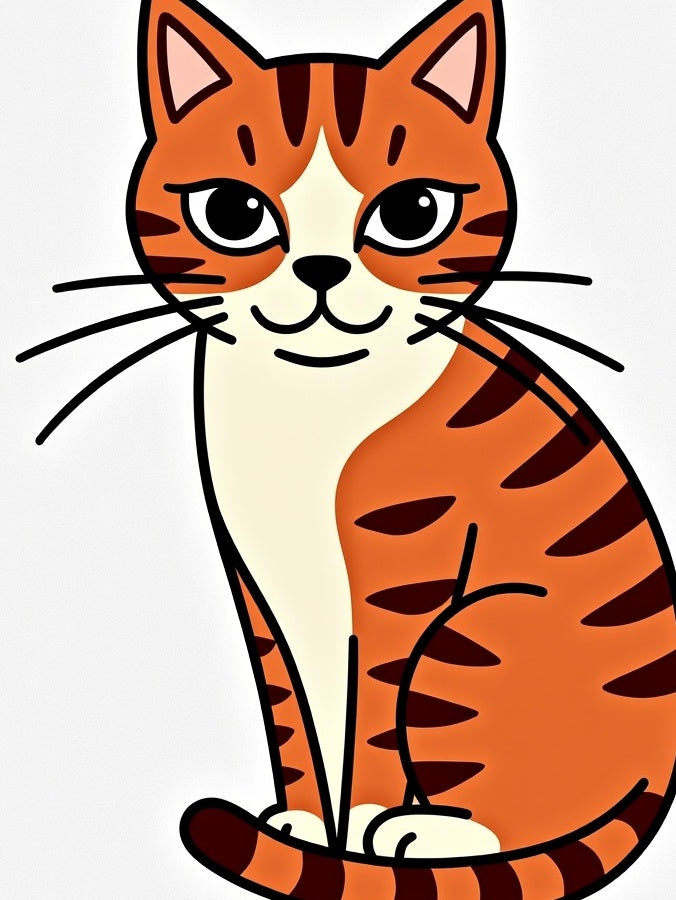 Whimsical Orange Tabby Cat Illustration Rug