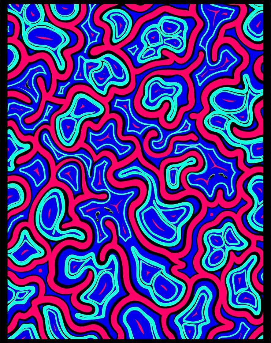 Vibrant Abstract Organic Flow Rug