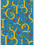 Bold Yellow Floral Accents Blue Rug