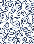 Navy Swirl Organic Calligraphy Rug