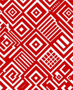 Bold Crimson Geometric Assemblage Rug