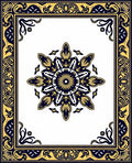Grand Blue Yellow Floral Medallion Rug