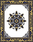 Grand Blue Yellow Floral Medallion Rug
