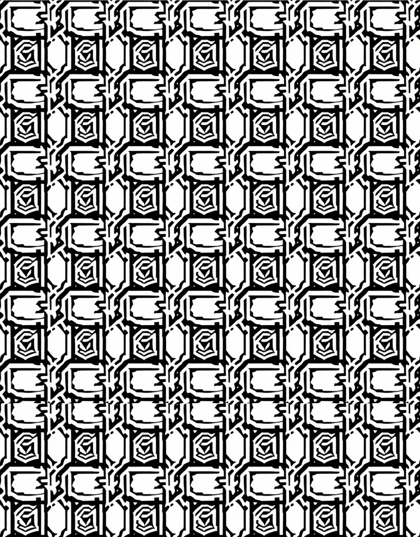 Modern Black White Geometric Lattice Rug