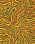 Bold Yellow Orange Swirl Rug