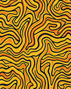 Bold Yellow Orange Swirl Rug