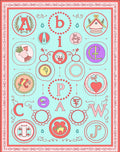 Playful Pastel Alphabet Garden Whimsy Rug