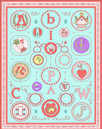 Playful Pastel Alphabet Garden Whimsy Rug