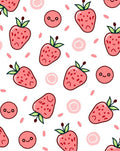 Cute Pink Strawberry Faces Collection Rug