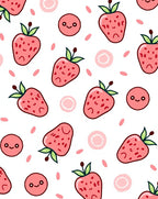Cute Pink Strawberry Faces Collection Rug