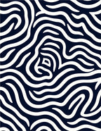 Dark Navy Winding Organic Swirl Rug