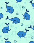 Cute Blue Whales Underwater Ocean Waves Rug