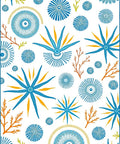Coastal Blue Sunburst Starburst Medallion Rug