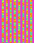 Vibrant Pink Yellow Alphabet Stripes Rug