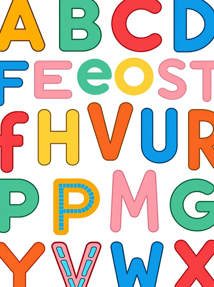 Alphabet Blocks Colorful Rug