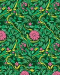 Lush Pink Floral Garden Vines Rug
