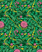 Lush Pink Floral Garden Vines Rug