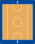 Wooden Blue Court Lines Rug