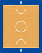 Wooden Blue Court Lines Rug