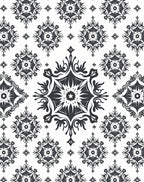 Monochromatic Floral Medallion Symmetry Rug