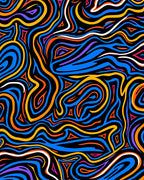 Bold Abstract Swirls With Triangles Rug