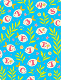 Alphabet Fish Tropical Ocean Whimsy Rug