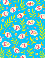 Alphabet Fish Tropical Ocean Whimsy Rug