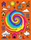Psychedelic Swirl Rainbow Collage Rug