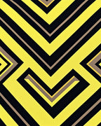 Bold Yellow Black Linear Geometric Rug