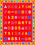 Alphabetical Numeric Bold Primary Colors Rug