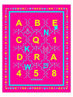 Alphabetical Bold Geometric Pink Teal Rug