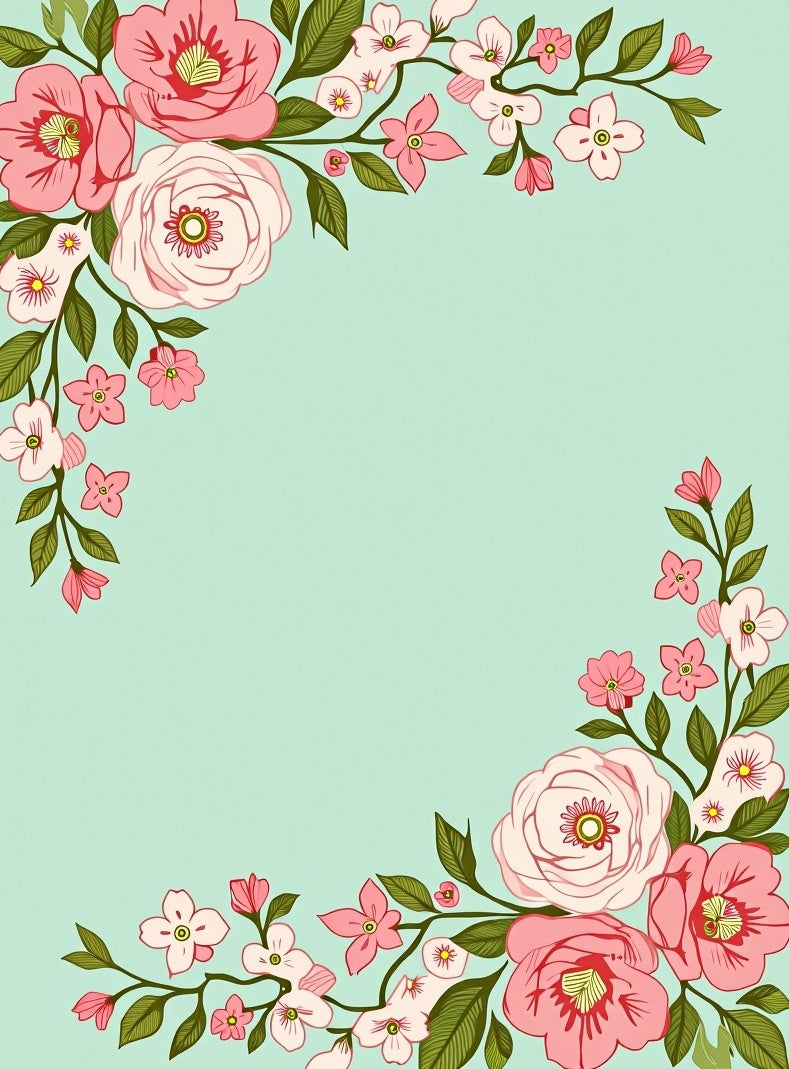 Pink Garden Floral Branches Rug